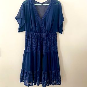 Torrid Plus Size 0 sheer, floral lace dress